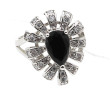 Bague en argent 925ème et strass poire b