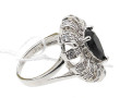 Bague en argent 925ème et strass poire b