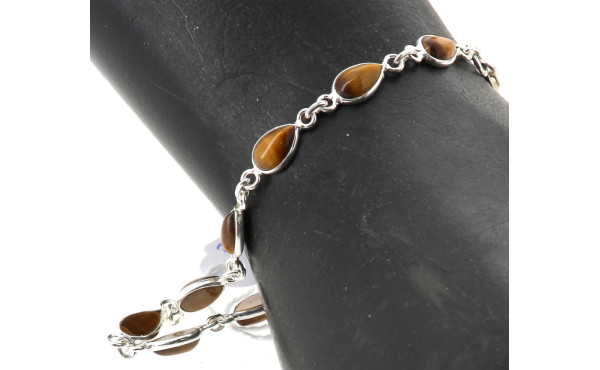Bracelet ligne en argent 925ème et œil d