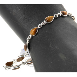 Bracelet ligne en argent 925ème et œil d