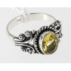 Bague argent 925ème sertie d'un strass j