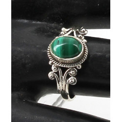 Bague argent 925ème sertie d'une malachi