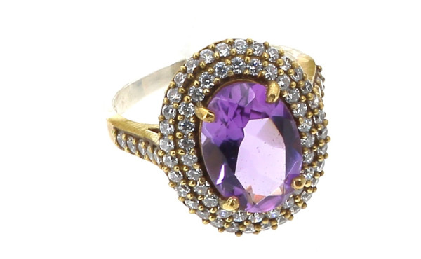 Bague argent et vermeil 925ème sertie d'