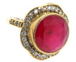 Bague argent et vermeil 925ème sertie d'