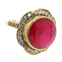 Bague argent et vermeil 925ème sertie d'