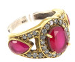 Bague argent et vermeil 925ème sertie de