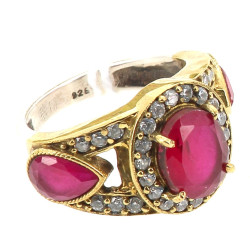 Bague argent et vermeil 925ème sertie de