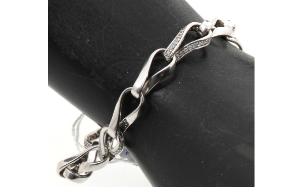 Bracelet ligne en argent 925ème et stras