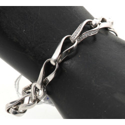 Bracelet ligne en argent 925ème et stras