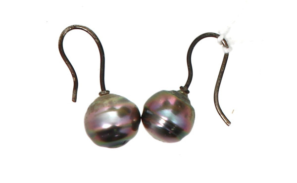 Paire de BO perles de Tahiti et monture 