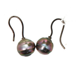 Paire de BO perles de Tahiti et monture 