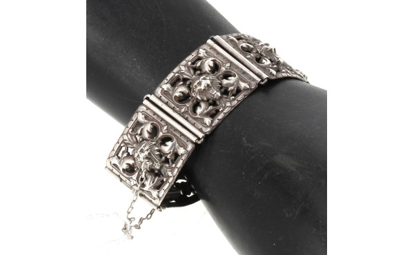 Bracelet articulé en argent à motifs de 