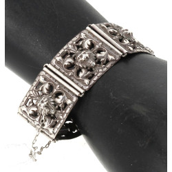 Bracelet articulé en argent à motifs de 
