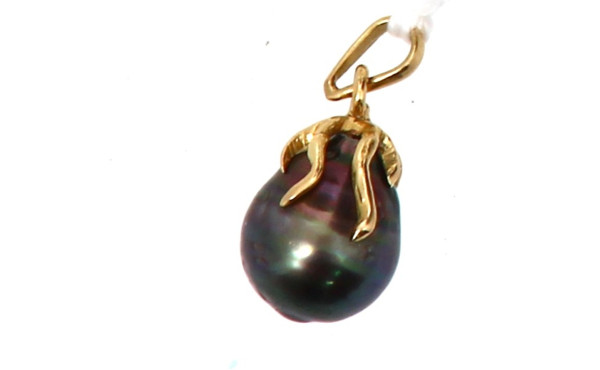 Pendentif perle de Tahiti forme poire, m