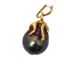Pendentif perle de Tahiti forme poire, m