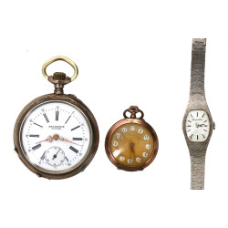 Lot de 3 montres en argent : une montre 