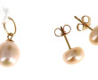 Paire de BO or et perles et pendentif or