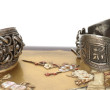 Bracelet jonc ouvert oriental en argent,