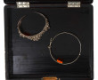 Bracelet jonc ouvert oriental en argent,