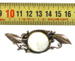 Broche en argent, nacre et strass, L 7 c