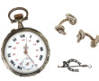 Lot comprenant une montre gousset en arg