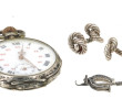 Lot comprenant une montre gousset en arg
