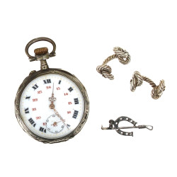 Lot comprenant une montre gousset en arg