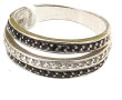 Bague jonc en argent 925ème sertie de 3 