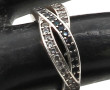 Bague jonc en argent 925ème sertie de 2 