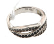 Bague jonc en argent 925ème sertie de 2 