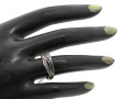 Bague jonc en argent 925ème sertie de 2 