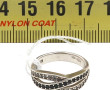 Bague jonc en argent 925ème sertie de 2 