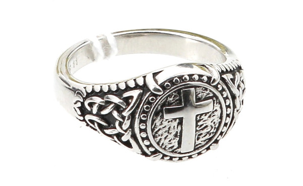 Bague en argent 925ème à motif d'une cro