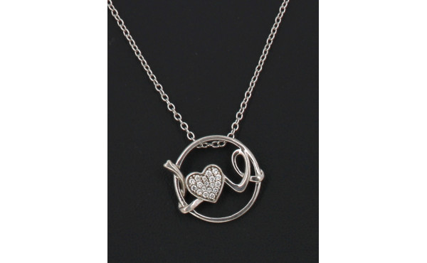Pendentif en argent 925ème et strass à d