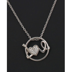 Pendentif en argent 925ème et strass à d