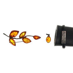 Lot de 3 bijoux en argent : broche forme