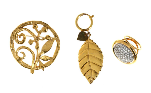 Lot de 3 bijoux, belle fantaisie : broch