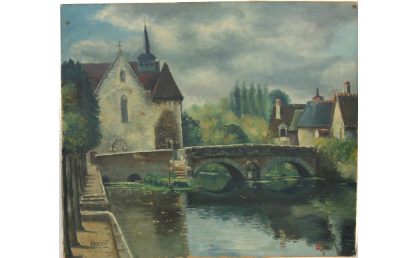 Raymond BESSE (1899-1969) "Vue d'Issoudu