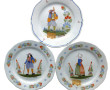 HENRIOT Quimper - Trois assiettes à bord