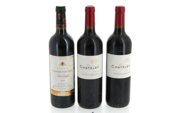 Lot de 3 bouteilles: - 1 B St ESTEPHE C