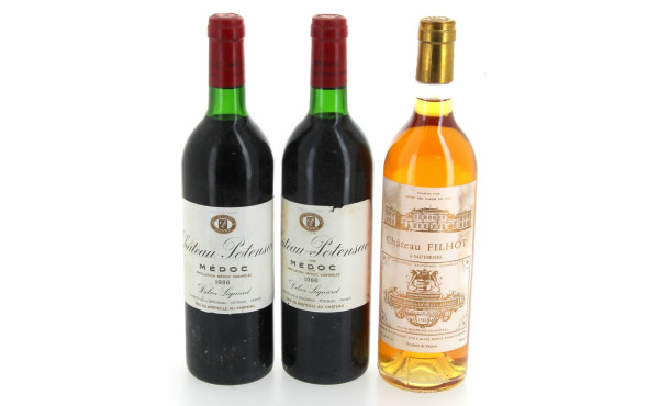 Lot de 3 bouteilles: - 2 B MEDOC Ch Po