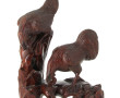 CHINE - Deux poules sur un tertre, sujet