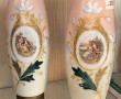 Parie de vases 1900 en verre opalin et m