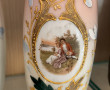 Parie de vases 1900 en verre opalin et m