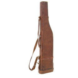 Etui jambon à fusil en cuir brun, qq usu