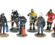 POMPIERS - 15 figurines en plomb de pom