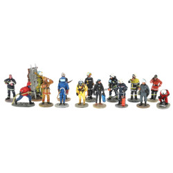 POMPIERS - 15 figurines en plomb de pom