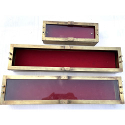 CHEMIN DE FER - 3 coffrets en laiton tra