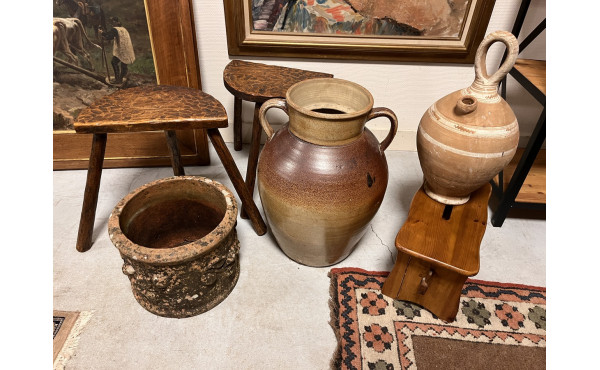 Grande potiche en grès, chevrette, pot d