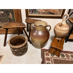 Grande potiche en grès, chevrette, pot d